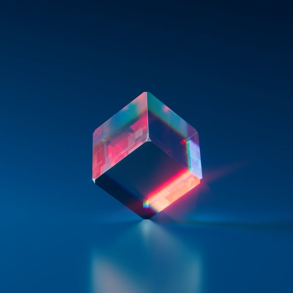 picture of a cube in perfect balance